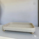 Kit 2 Bandejas Decorativas em Couro Sintético Creme Luxo Organizador Multiuso