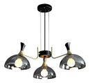 Lustre Pendente Nórdico Moderno em Vidro Preto (Fumê) com 3 LEDs