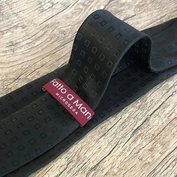 Gravata Preta Fatto A Mano 1200 Fios Microseda