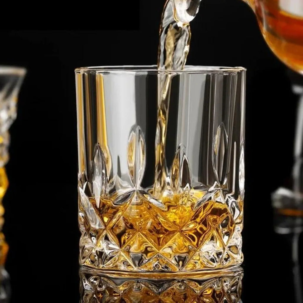 🥃 Copo de Whisky em Vidro 200ml – Jogo 6 Peças Design Europeu