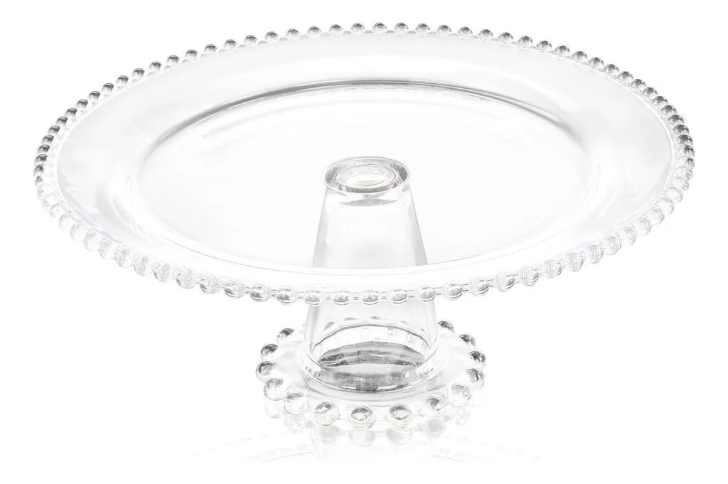 Boleira de Vidro Coração para Bolo, Pão e Pudim 20x11 – Branco