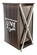 Cesto de Roupas Dobrável Love Marrom 63 x 38 cm