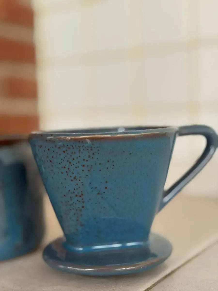 Bule Organic com Coador e Cabo de Cerâmica 600ml – Azul