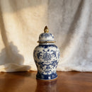 Vaso Decorativo Porcelana Azul E Branco Luxo Clássico 40x19