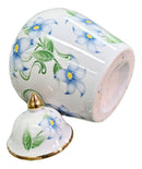 Vaso Decorativo Porcelana Branco e Dourado Floral 30x22