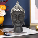 Buda Decorativo em Resina Preto com Prata – 24 x 12 cm