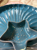 Bandeja Petisqueira Fundo do Mar em Cerâmica 30cm – Elegância e Estilo para Servir