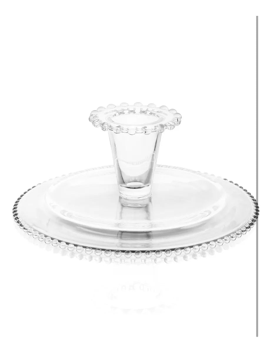 Boleira de Vidro Coração para Bolo, Pão e Pudim 20x11 – Branco