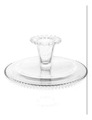 Boleira de Vidro Coração para Bolo, Pão e Pudim 20x11 – Branco