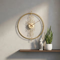 Relógio de Parede 3D Dourado em Metal – Design Europeu 50cm Vazado