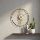 Relógio de Parede 3D Dourado em Metal – Design Europeu 50cm Vazado