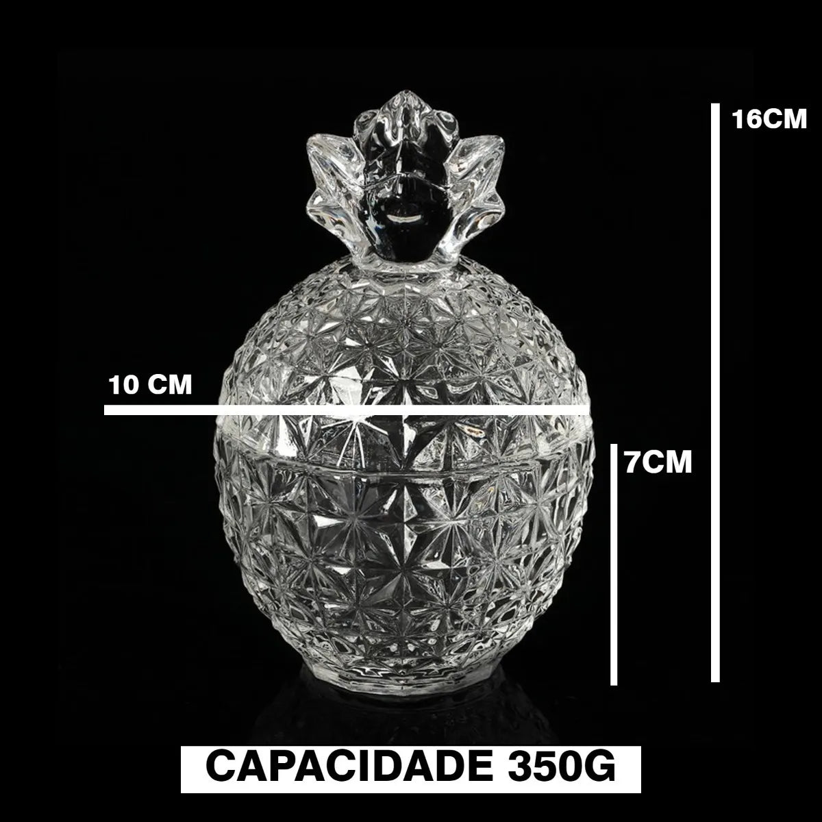 Açucareiro De Vidro Lapidado Diamonds 350g Incolor