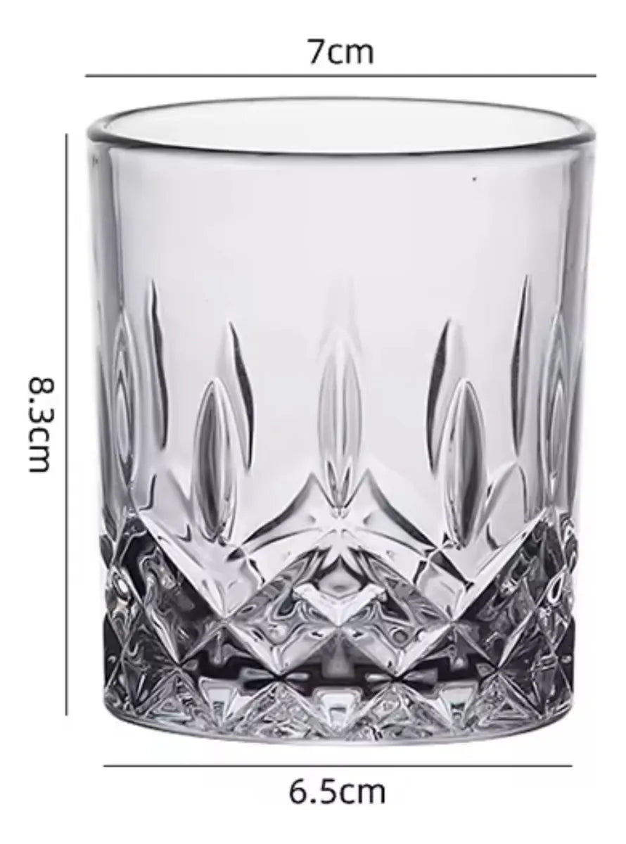 🥃 Copo de Whisky em Vidro 200ml – Jogo 6 Peças Design Europeu