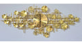 Relógio de Parede 3D Design Europeu em Metal com Folhas 120cm Dourado