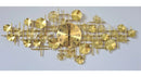 Relógio de Parede 3D Design Europeu em Metal com Folhas 120cm Dourado