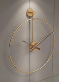 Relógio de Parede 3D Dourado em Metal – Design Europeu 60cm (Vazado | Silencioso)