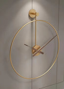 Relógio de Parede 3D Dourado em Metal – Design Europeu 60cm (Vazado | Silencioso)