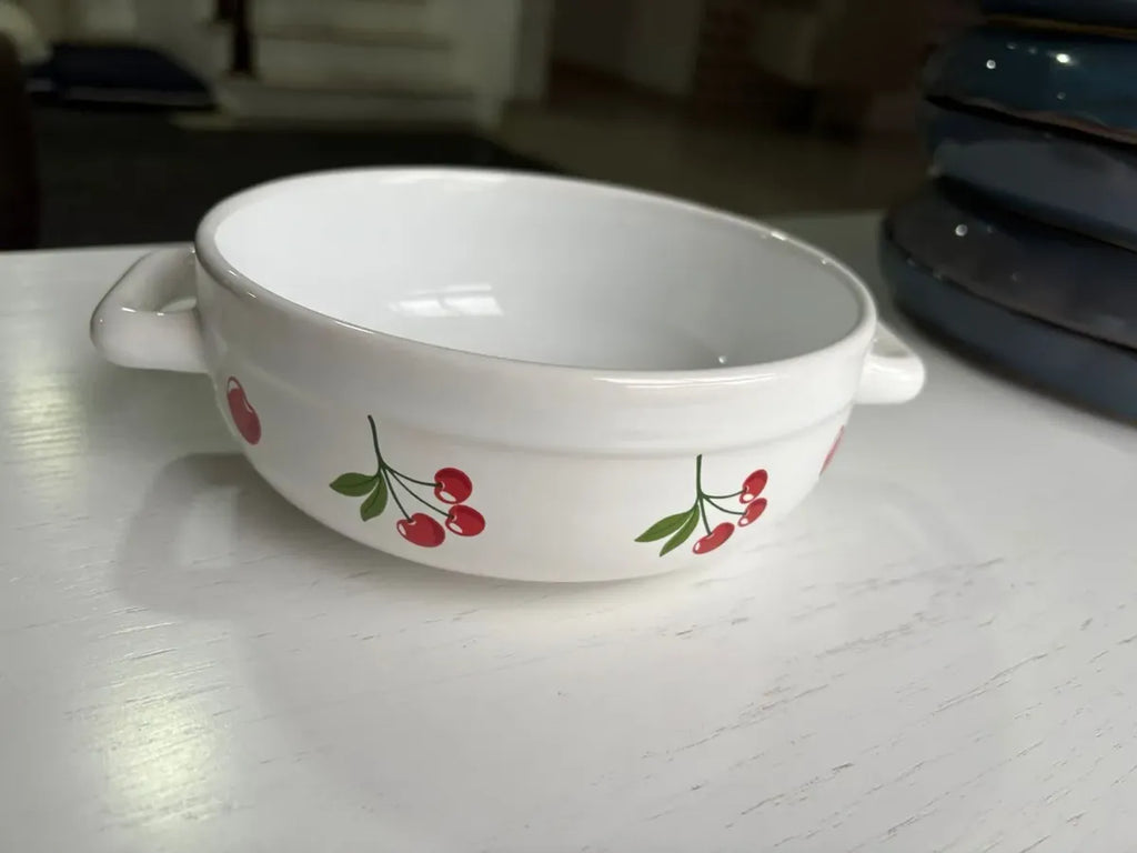 Tigela Bowl de Porcelana 500ml com Alça – Design Love Luxo | Ideal para Miojo, Sopas e Sobremesas