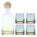 Garrafa Decanter Vidro Whisky Licor 750ml +4 Copos Superluxo