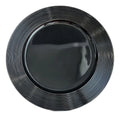 Jogo de Sousplat Preto em Poliresina Disco com Relevo – Kit com 6 Peças 33x33cm