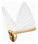 Luminária Pendente Borboleta Cristal Libélula Dourada 24cm 127/220v Dourado