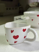 Xícara Coração Love em Porcelana Decorativa 12x8x6 cm