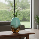 Vaso Decorativo em Vidro Estilo Murano Verde Claro 26CM