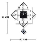Relógio de Parede Retrô Vintage Preto e Branco Pendente 60cm