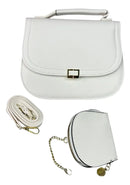 Bolsa Transversal Cordão Dourado Couro C/alça + Carteira