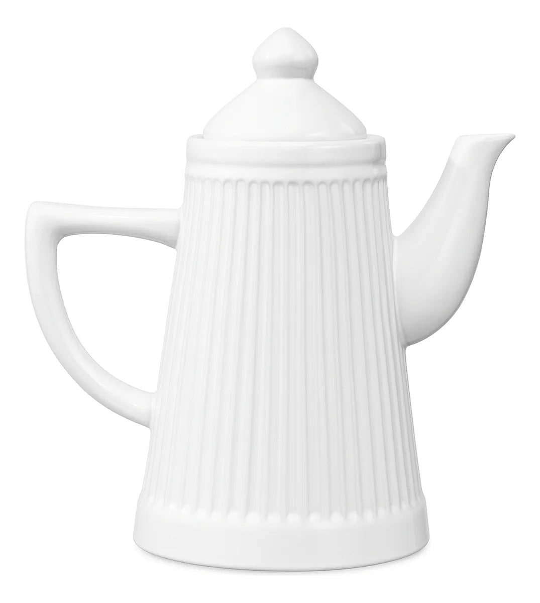 Bule Branco em Cerâmica Frisada – 900ML