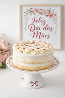 Boleira de Porcelana Branca com Laço Vermelho Love 29x9 cm