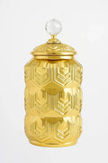 Potiche de Porcelana Dourado com Tampa 25x16