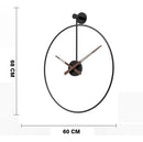 Relógio de Parede 3D Preto em Metal – Design Europeu 60cm (Vazado)