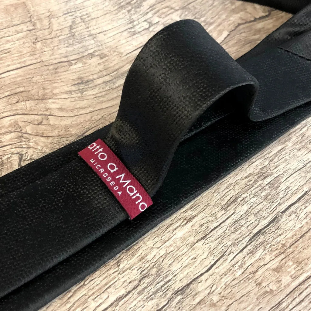 Gravata Preta Fatto A Mano 1200 Fios Microseda