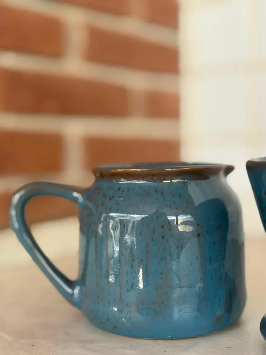 Bule Organic com Coador e Cabo de Cerâmica 600ml – Azul