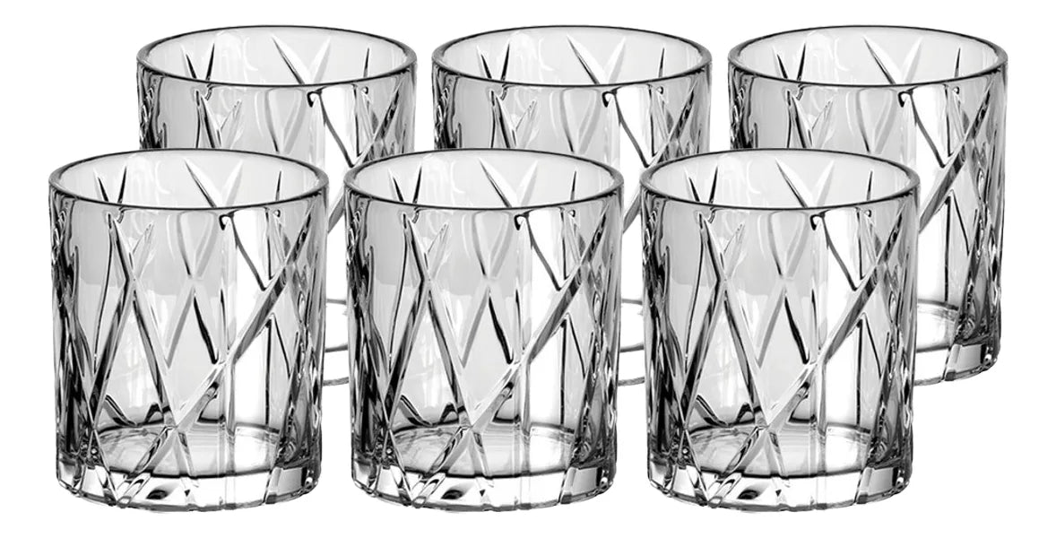 Jogo De Copo Whisky Licor com 6 Peças Vidro 315ML