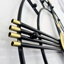 Relógio de Parede Preto com Dourado – Design Europeu Vazado 3D | 50 cm