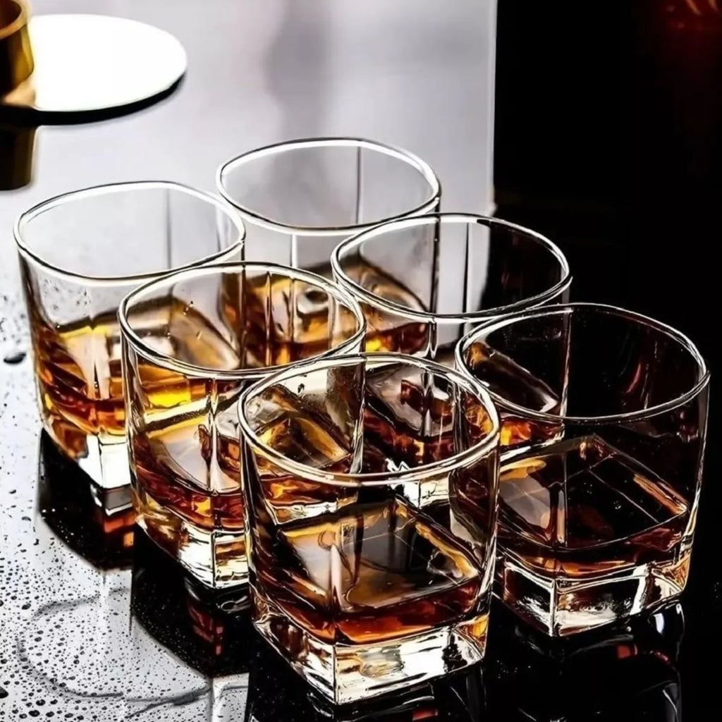Copo De Whisky Vidro Licor 6 Peças 255ml Transparente