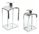 Kit com 2 Lanternas Marroquinas Prata em Inox com Vidro Prateado – Luxo