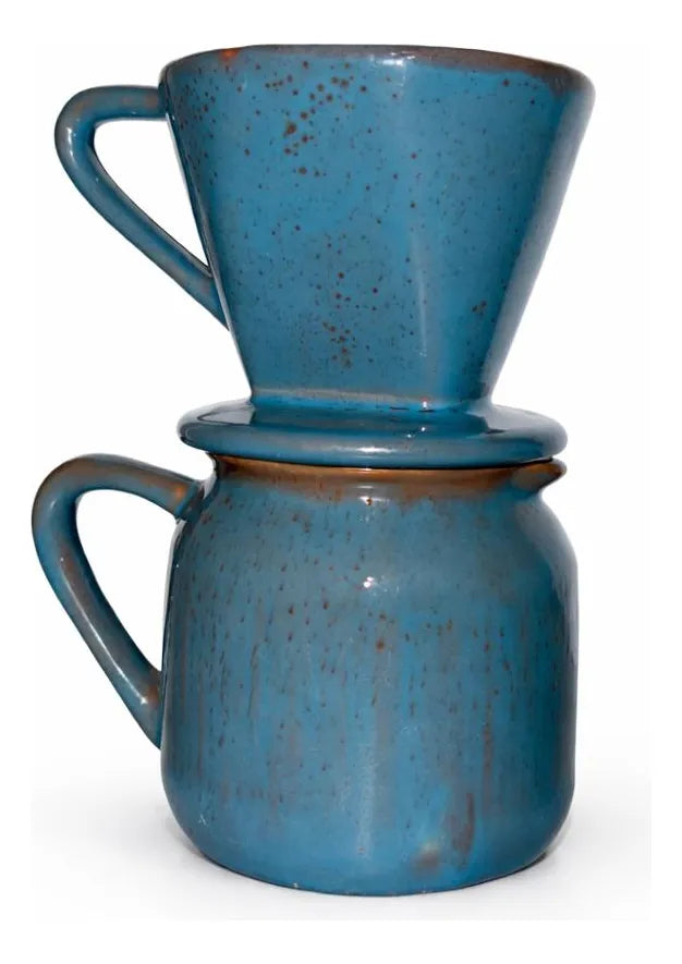 Bule Organic com Coador e Cabo de Cerâmica 600ml – Azul