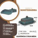 Manteigueira Retangular Grande em Cerâmica 21x14cm – Azul Cobalto (Acqua Marine)