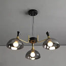 Lustre Pendente Nórdico Moderno em Vidro Preto (Fumê) com 3 LEDs