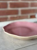 Bandeja Fruteira Centro de Mesa 44 cm em Cerâmica Rosa Luxo