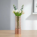 Vaso Decorativo de Vidro com Anéis Rosé – 51 x 17 cm