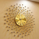 Relógio de Parede Dourado Luxuoso em Metal – Design Europeu 70cm (Vazado | Silencioso)
