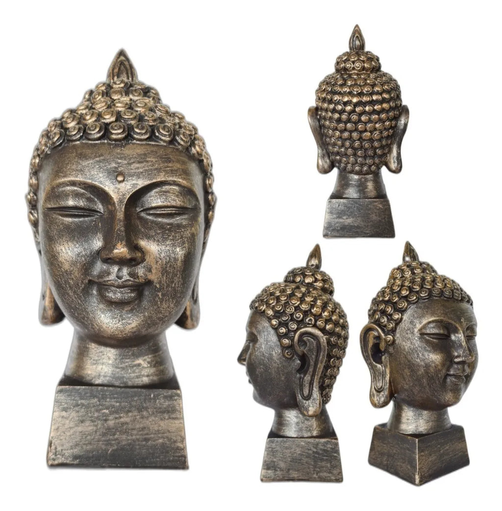 Buda Decorativo em Resina – Bronze Rústico | 24 x 8 cm