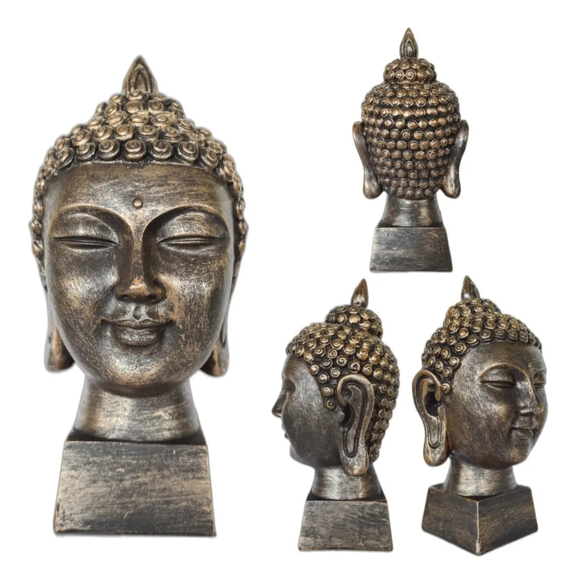 Buda Decorativo em Resina – Bronze Rústico | 24 x 8 cm