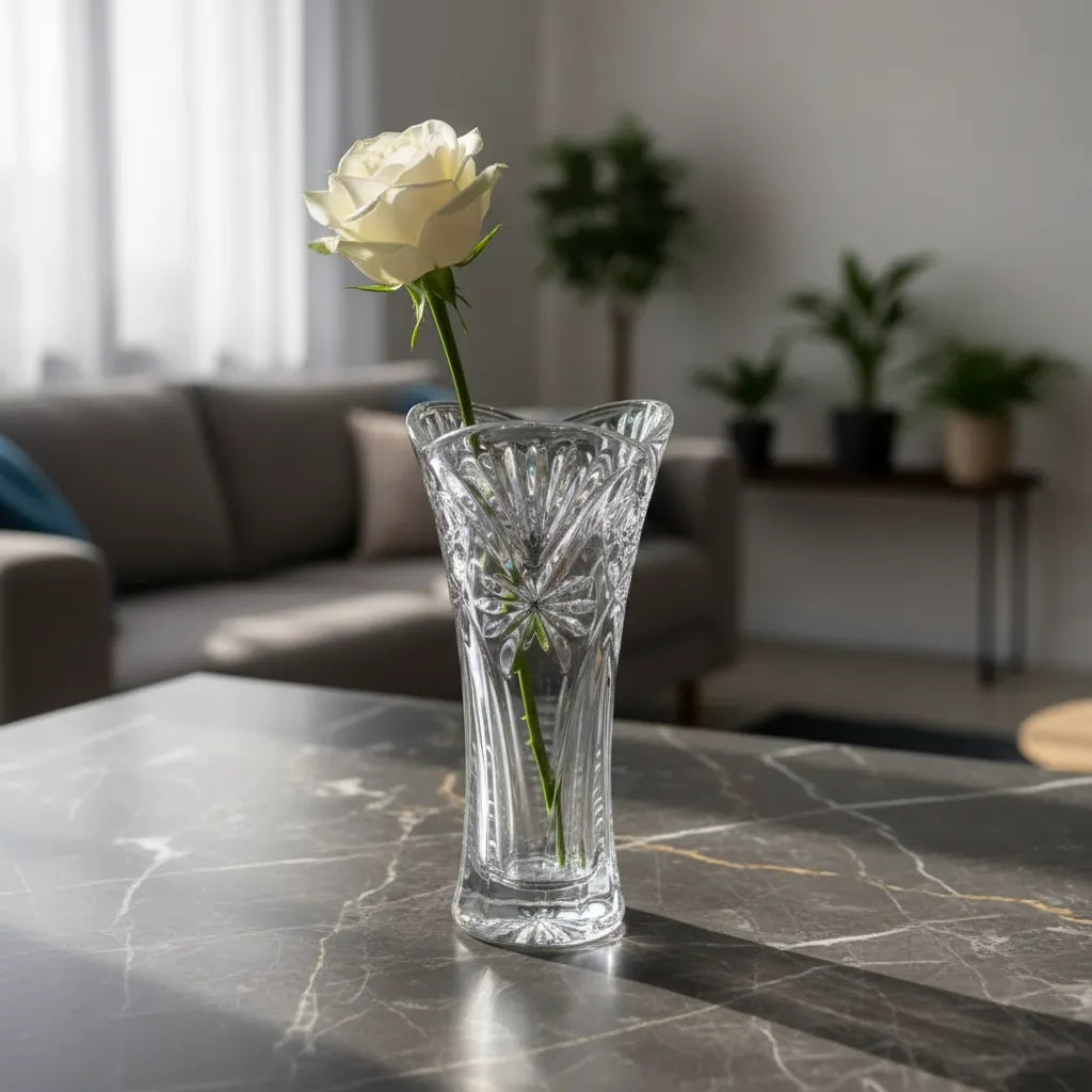 Vaso Decorativo de Vidro Floral Premium Reforçado 17cm Elegante