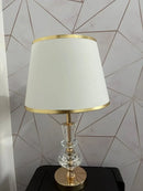 Abajur de Mesa Dourado com Cristal Elegante 46cm Design Sofisticado
