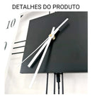 Relógio de Parede Retrô Vintage Preto e Branco Pendente 60cm